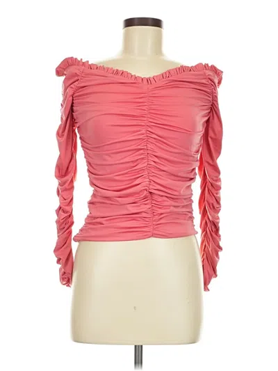 Pre-owned Express 3/4 Sleeve Blouse In Pink