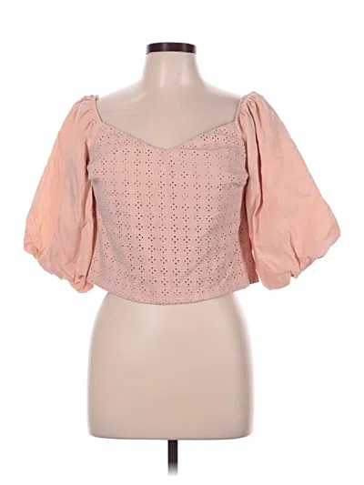 Pre-owned Express 3/4 Sleeve Blouse In Pink