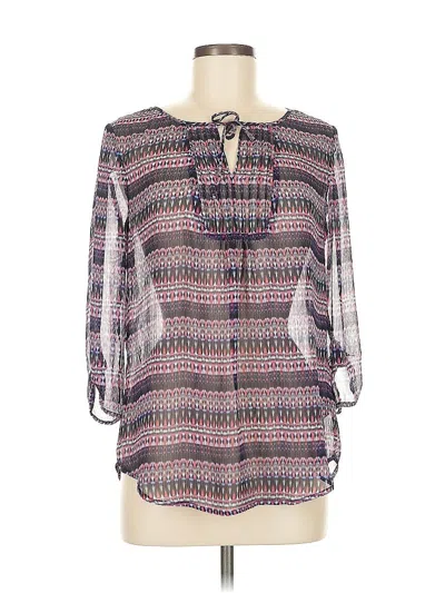 Pre-owned Express 3/4 Sleeve Blouse In Purple