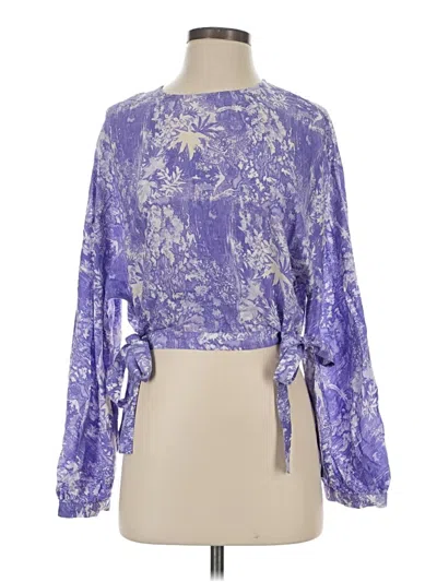 Express 3/4 Sleeve Blouse In Purple