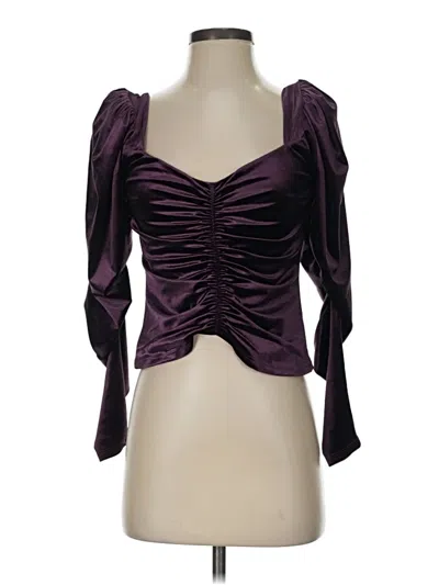 Pre-owned Express 3/4 Sleeve Blouse In Purple
