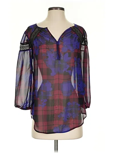 Pre-owned Express 3/4 Sleeve Blouse In Purple
