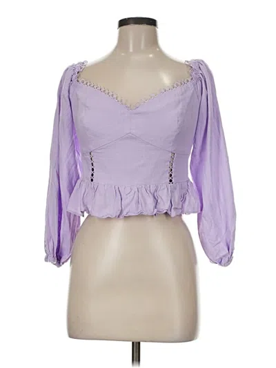 Pre-owned Express 3/4 Sleeve Blouse In Purple