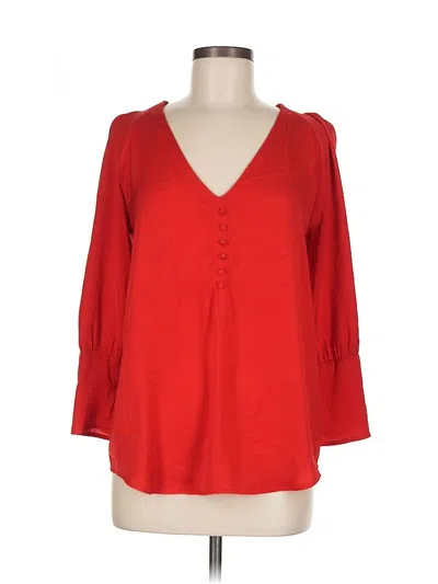 Pre-owned Express 3/4 Sleeve Blouse In Red