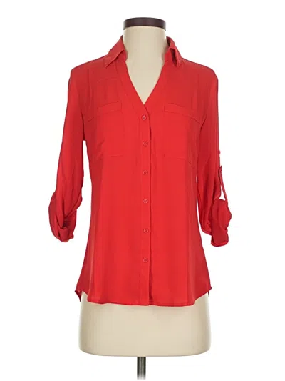 Express 3/4 Sleeve Blouse In Red