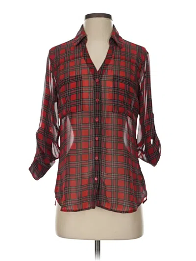 Pre-owned Express 3/4 Sleeve Blouse In Red