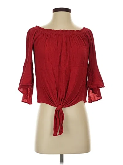 Pre-owned Express 3/4 Sleeve Blouse In Red