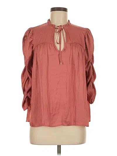 Pre-owned Express 3/4 Sleeve Blouse In Red