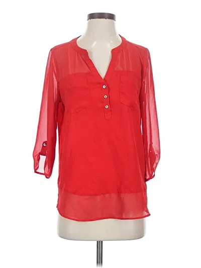Pre-owned Express 3/4 Sleeve Blouse In Red