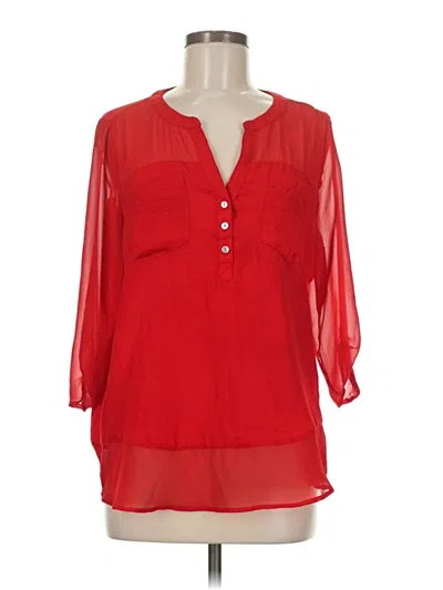 Pre-owned Express 3/4 Sleeve Blouse In Red