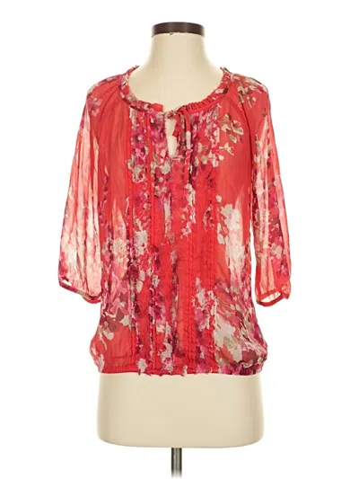 Pre-owned Express 3/4 Sleeve Blouse In Red