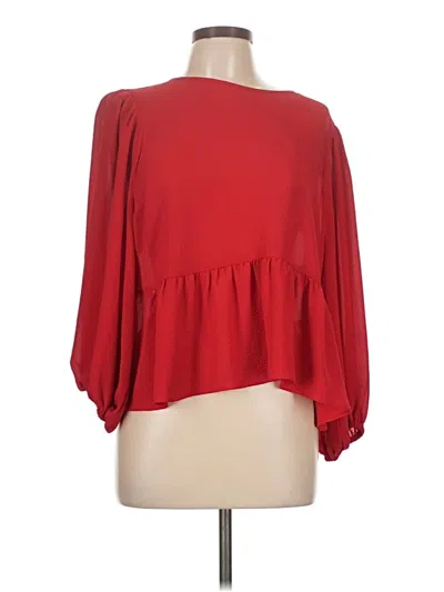 Pre-owned Express 3/4 Sleeve Blouse In Red
