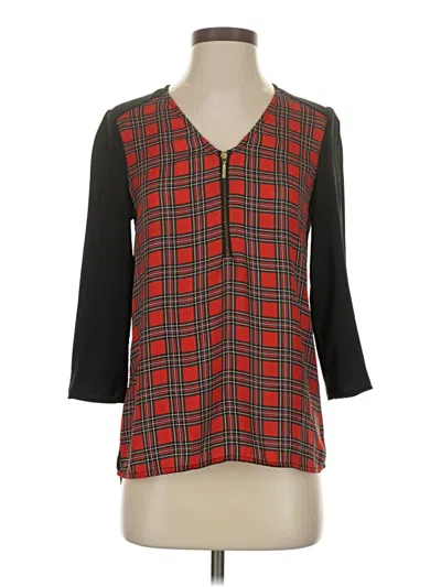 Pre-owned Express 3/4 Sleeve Blouse In Red