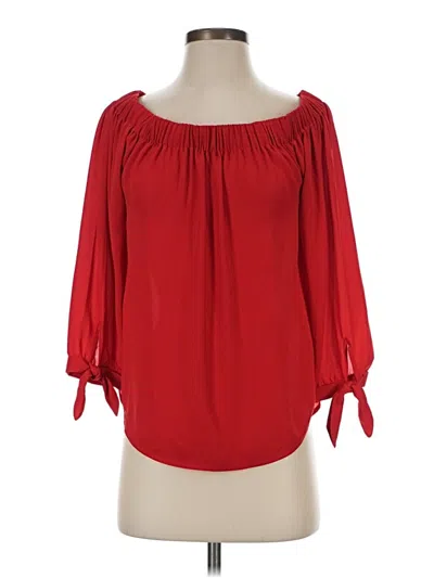 Pre-owned Express 3/4 Sleeve Blouse In Red