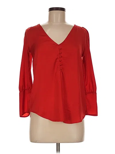 Pre-owned Express 3/4 Sleeve Blouse In Red