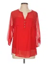 Express 3/4 Sleeve Blouse In Red