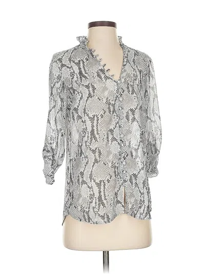 Pre-owned Express 3/4 Sleeve Blouse In Silver