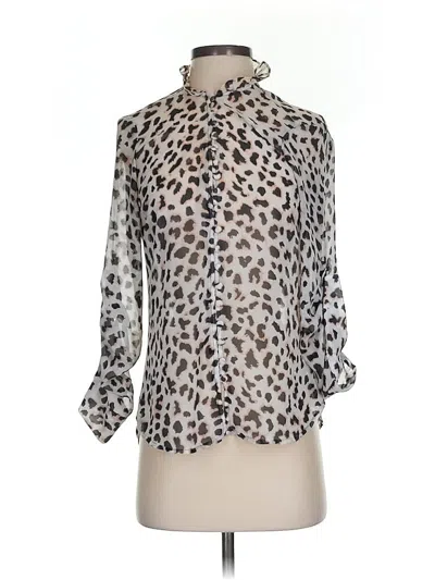 Pre-owned Express 3/4 Sleeve Blouse In Silver