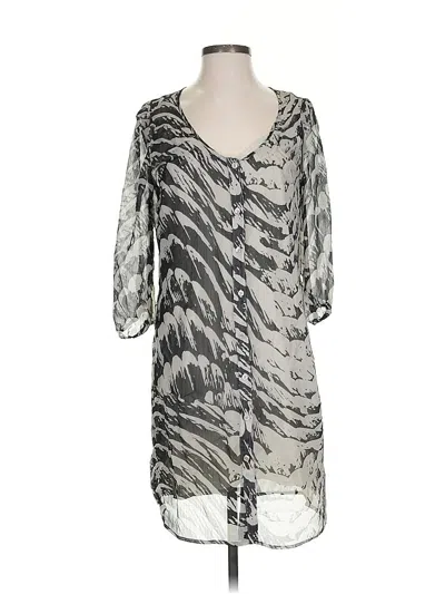 Pre-owned Express 3/4 Sleeve Blouse In Silver