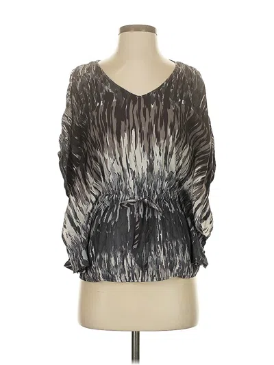 Pre-owned Express 3/4 Sleeve Blouse In Silver