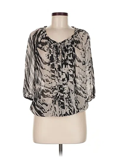 Pre-owned Express 3/4 Sleeve Blouse In Silver