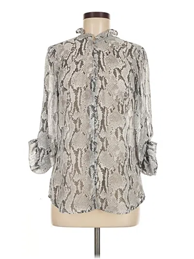 Pre-owned Express 3/4 Sleeve Blouse In Silver