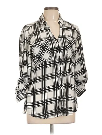 Pre-owned Express 3/4 Sleeve Blouse In Silver