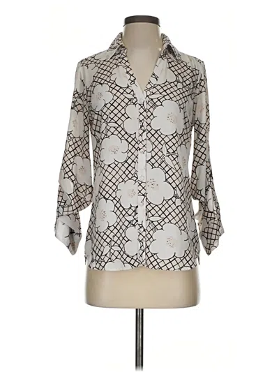 Pre-owned Express 3/4 Sleeve Blouse In Silver