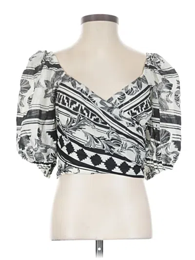 Pre-owned Express 3/4 Sleeve Blouse In Silver