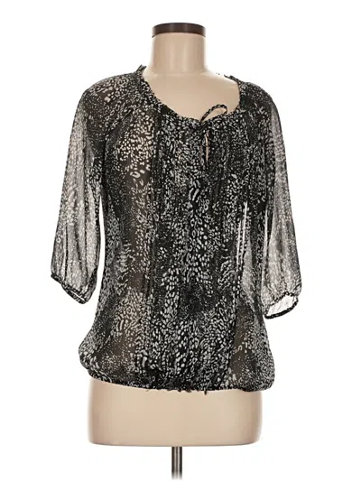 Pre-owned Express 3/4 Sleeve Blouse In Silver