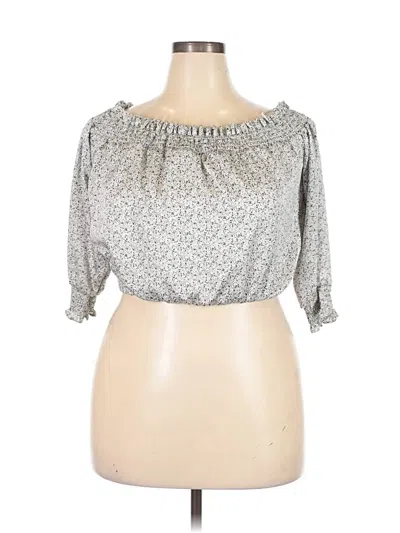 Pre-owned Express 3/4 Sleeve Blouse In Silver