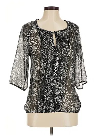 Pre-owned Express 3/4 Sleeve Blouse In Silver