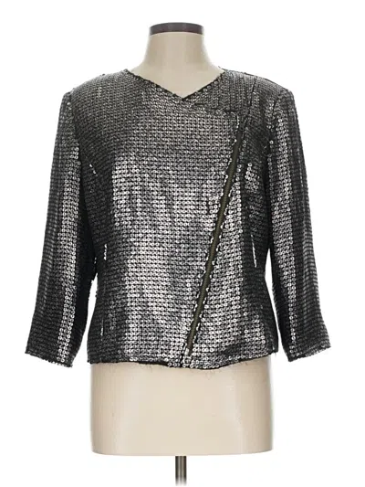 Pre-owned Express 3/4 Sleeve Blouse In Silver