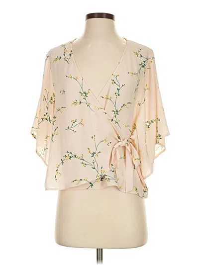Pre-owned Express 3/4 Sleeve Blouse In Tan