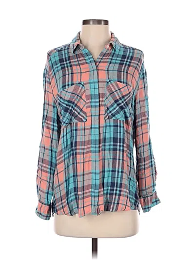 Pre-owned Express 3/4 Sleeve Blouse In Teal