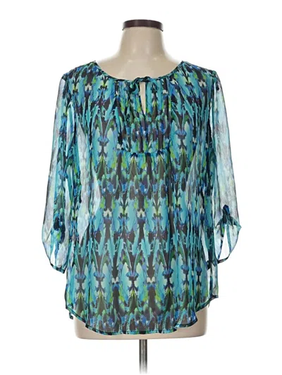 Pre-owned Express 3/4 Sleeve Blouse In Teal
