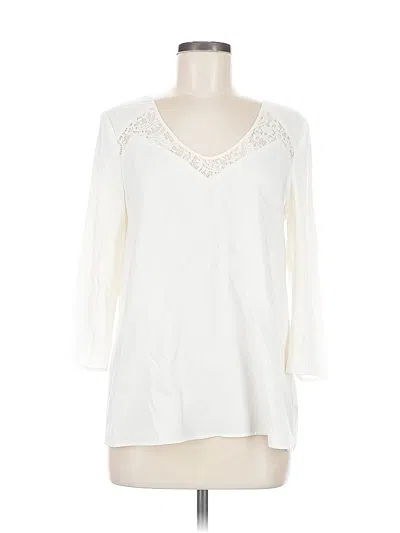 Pre-owned Express 3/4 Sleeve Blouse In White