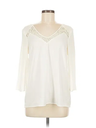 Pre-owned Express 3/4 Sleeve Blouse In White