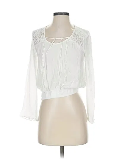 Pre-owned Express 3/4 Sleeve Blouse In White