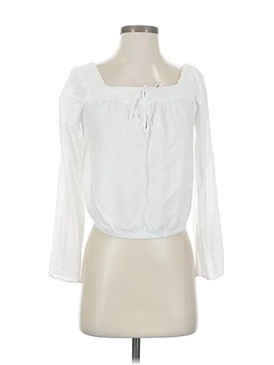 Pre-owned Express 3/4 Sleeve Blouse In White