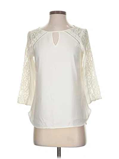 Pre-owned Express 3/4 Sleeve Blouse In White