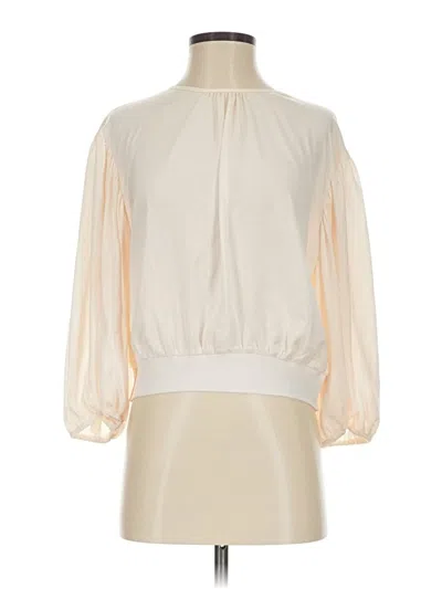 Pre-owned Express 3/4 Sleeve Blouse In White
