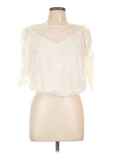 Pre-owned Express 3/4 Sleeve Blouse In White