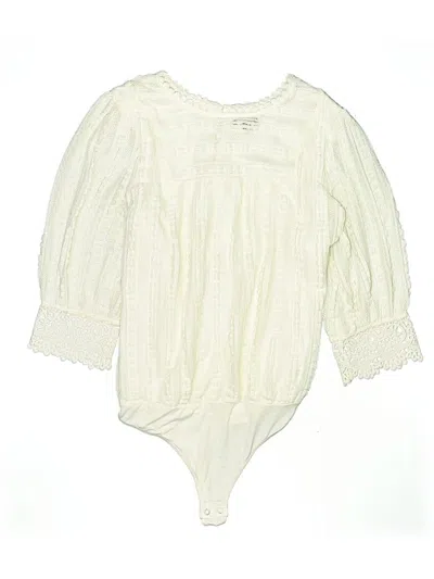 Pre-owned Express 3/4 Sleeve Blouse In White