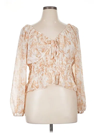 Pre-owned Express 3/4 Sleeve Blouse In White