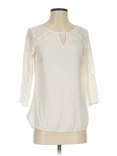 Pre-owned Express 3/4 Sleeve Blouse In White