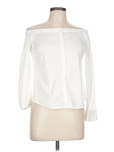 Pre-owned Express 3/4 Sleeve Blouse In White