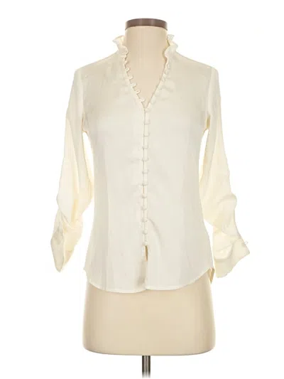 Pre-owned Express 3/4 Sleeve Blouse In White