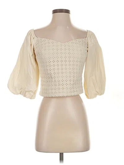 Pre-owned Express 3/4 Sleeve Blouse In White