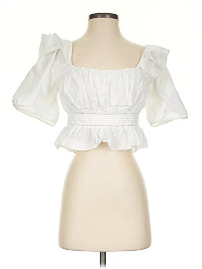 Pre-owned Express 3/4 Sleeve Blouse In White